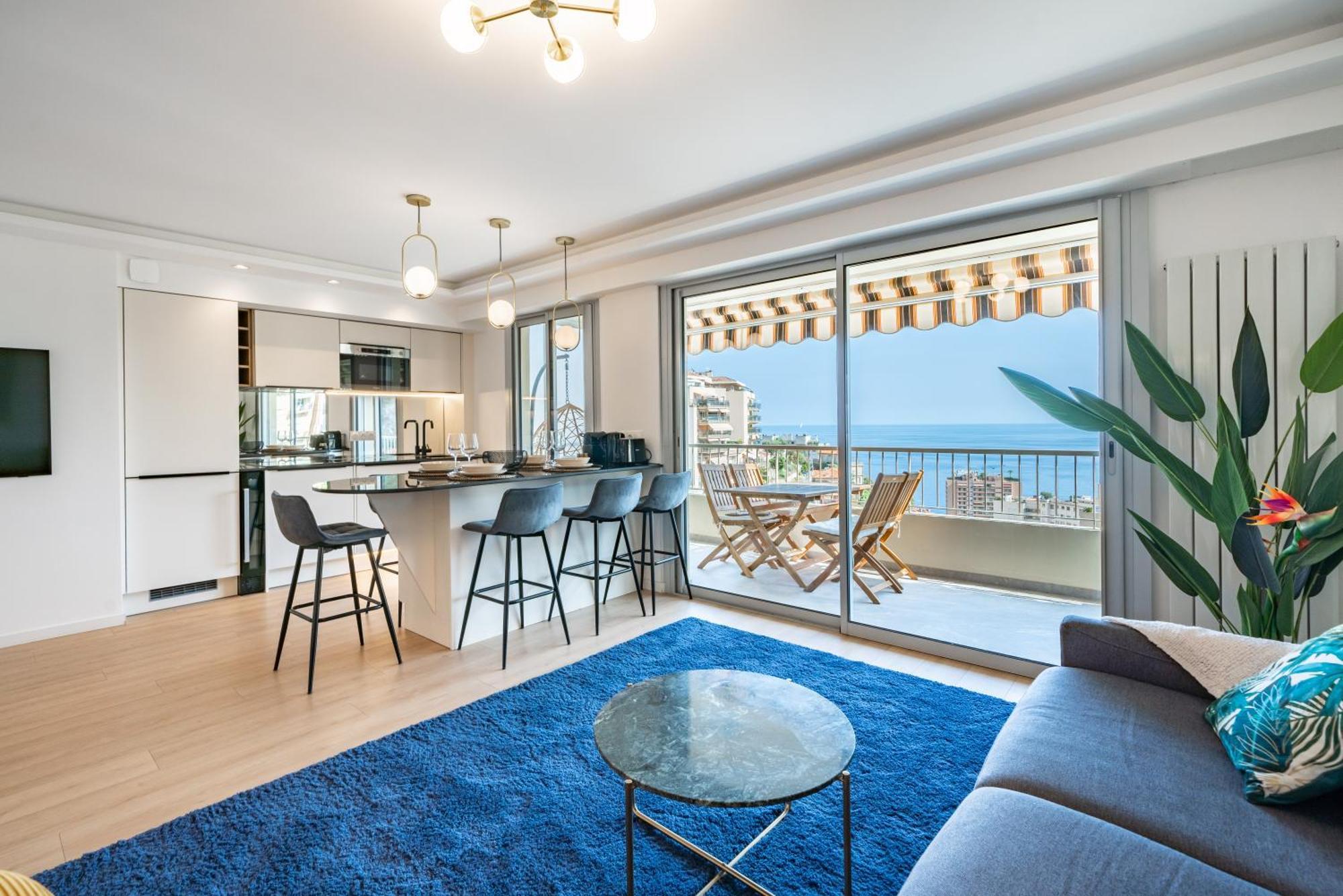 Appartement Baie De Monaco, Vue Mer, Terrasse, Parking Gratuit *
